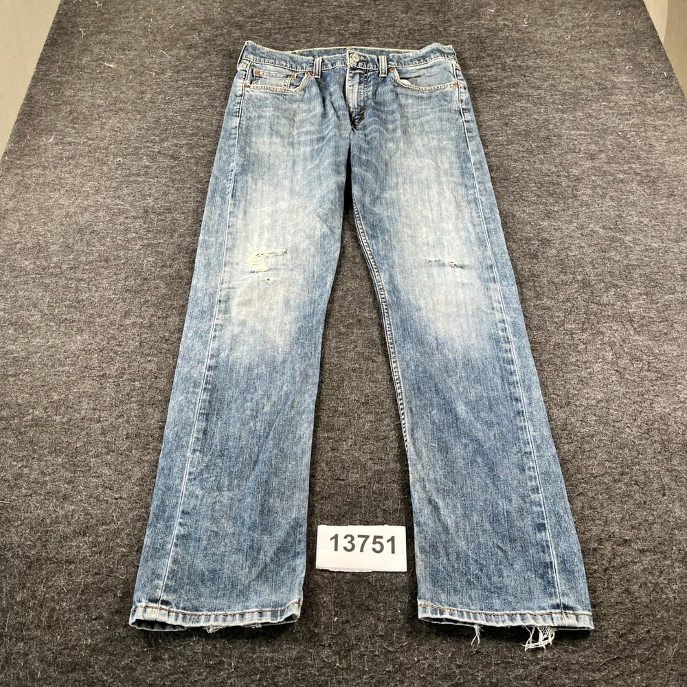 Levi's Straight Leg Jeans Mens 32x34 Blue Good Distressed Denim 513